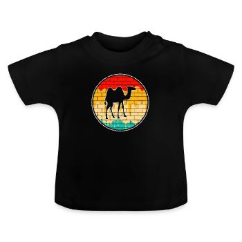 Camel Rétro - T-shirt bio col rond Bébé - noir - Devant