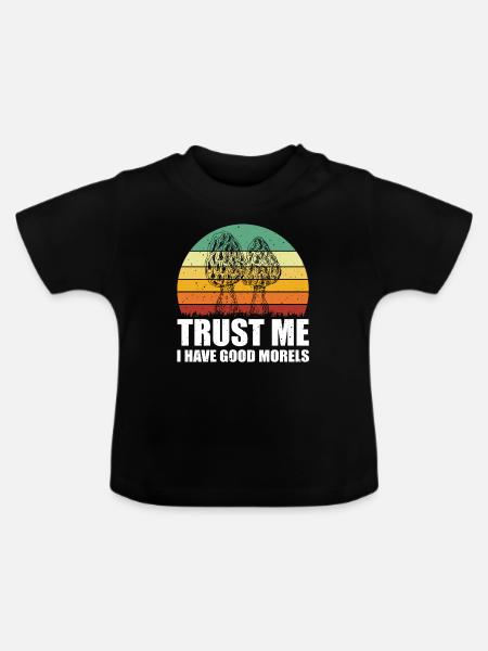 Morcheln Pilzsammler - Baby Bio-T-Shirt mit Rundhals - Schwarz