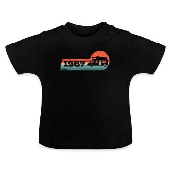 Motorhome Driver Camping born in 1967 Birthday - Baby Organic T-Shirt with Round Neck - black - Front