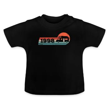 Motorhome Driver Camping born in 1998 Birthday - Baby Organic T-Shirt with Round Neck - black - Front