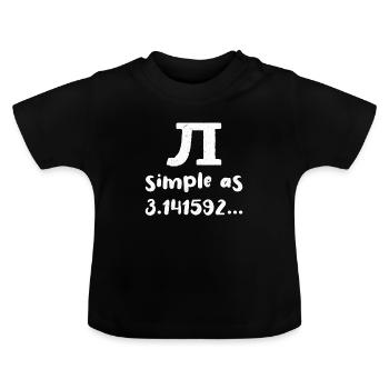Pi Tag Math Mathematics Humor Pun - Baby Organic T-Shirt with Round Neck - black - Front