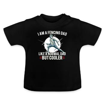 Fencing Father Fence Fence Son Daughter - Baby Organic T-Shirt with Round Neck - black - Front