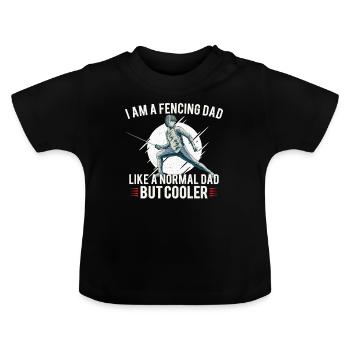 Fencing Father Fence Fence Son Daughter - Baby Organic T-Shirt with Round Neck - black - Front