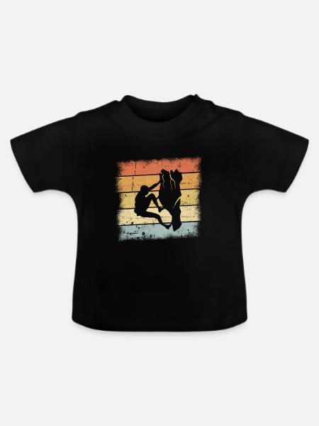 Bergsteigen Motiv - Baby Bio-T-Shirt mit Rundhals - Schwarz