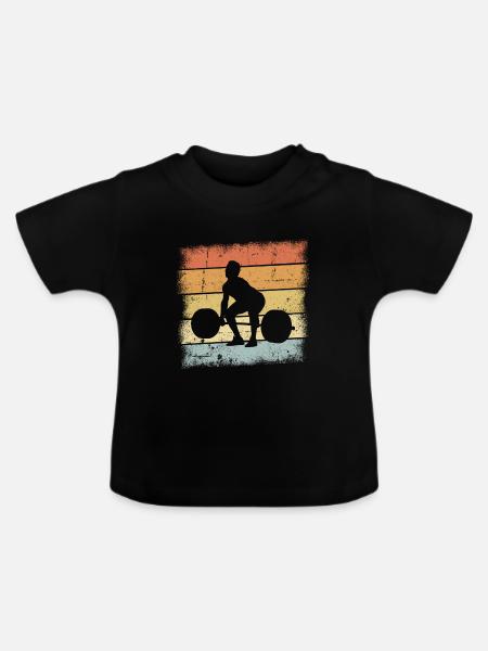 Gewichtheber Geschenk - Baby Bio-T-Shirt mit Rundhals - Schwarz