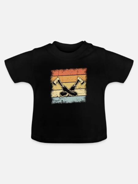 Holzfäller Geschenke - Baby Bio-T-Shirt mit Rundhals - Schwarz