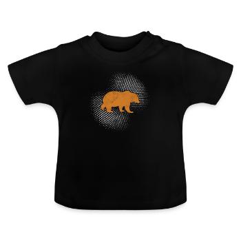 Bear - Baby Organic T-Shirt with Round Neck - black - Front