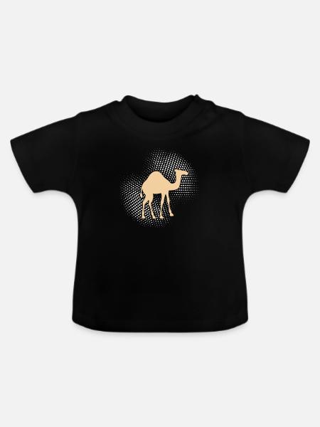Kamel Dromedar - Baby Bio-T-Shirt mit Rundhals - Schwarz