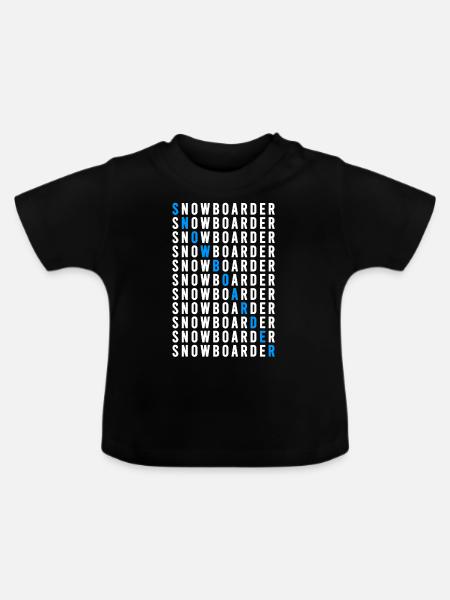 Snowboarder - Baby Bio-T-Shirt mit Rundhals - Schwarz