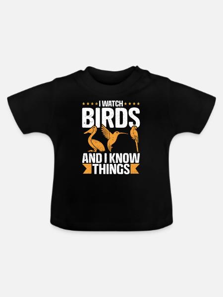 Beobachte sie - Baby Bio-T-Shirt mit Rundhals - Schwarz