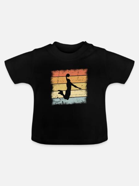 Basketball Sunset - Baby Bio-T-Shirt mit Rundhals - Schwarz