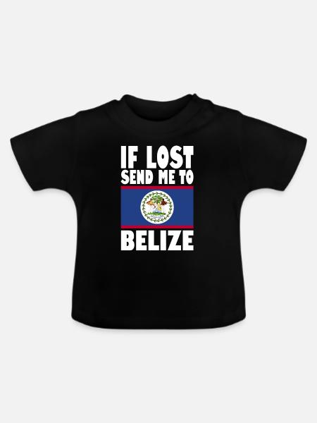 Belize Flagge Spruch - Baby Bio-T-Shirt mit Rundhals - Schwarz