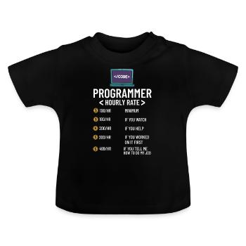 Programmeur Programmation Ordinateur Développeur Pc - T-shirt bio col rond Bébé - noir - Devant