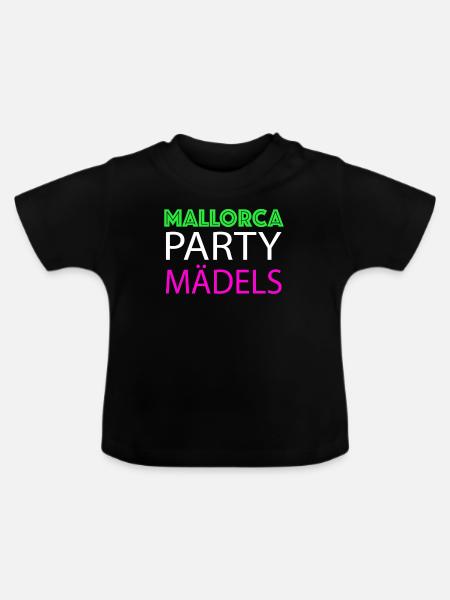 Mallorca Party Mädels - Baby Bio-T-Shirt mit Rundhals - Schwarz