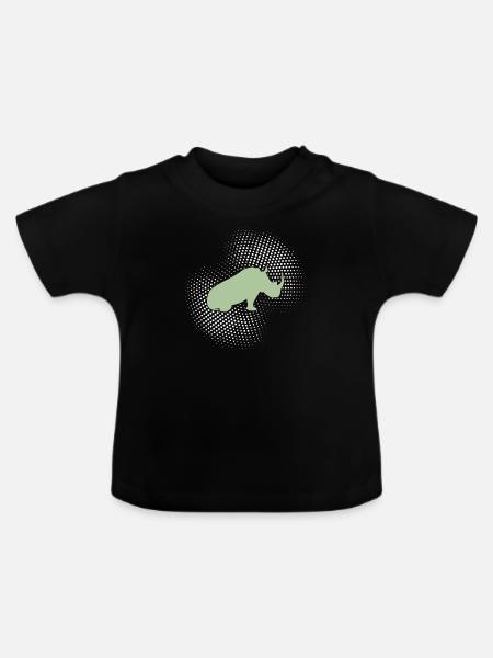 Nashorn - Baby Bio-T-Shirt mit Rundhals - Schwarz
