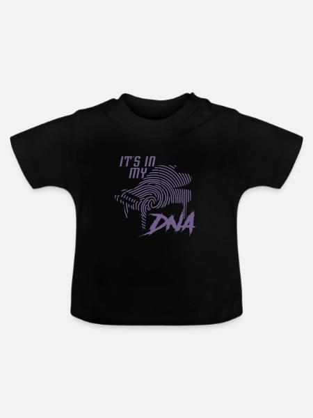 Piano Klavier Design Fingerabdruck - Baby Bio-T-Shirt mit Rundhals - Schwarz