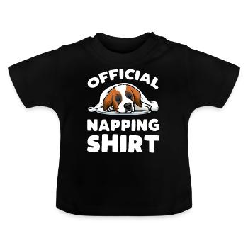 Official Sleeping Shirt St. Bernard - Baby Organic T-Shirt with Round Neck - black - Front