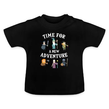 Time For New Adventure PnP RPG Rollenspiel Pen - Baby Bio-T-Shirt mit Rundhals - Schwarz - Vorne