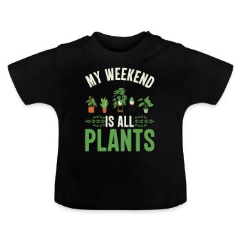 Entspannen und abschalten Blumen pflanzen und ernt - Baby Bio-T-Shirt mit Rundhals - Schwarz - Vorne
