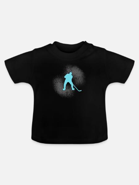Eishockey - Baby Bio-T-Shirt mit Rundhals - Schwarz