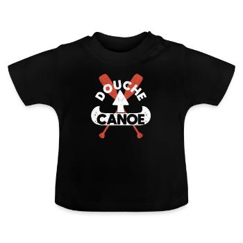 Self-deprecating arrow upwards Funny canoe - Baby Organic T-Shirt with Round Neck - black - Front