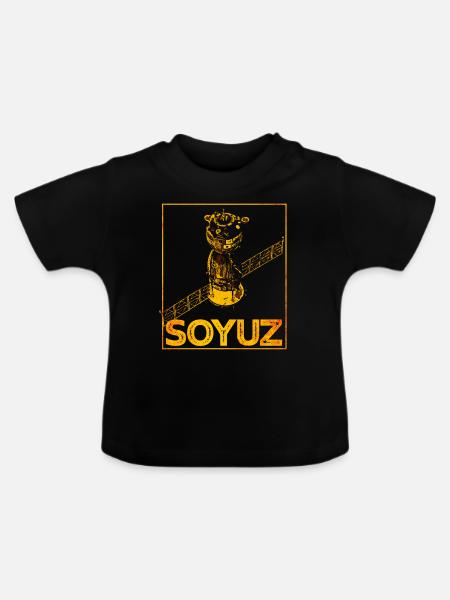 Sojus Raumschiff Sowjetunion - Baby Bio-T-Shirt mit Rundhals - Schwarz