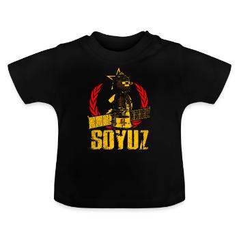 Soyuz Spaceship - Baby Organic T-Shirt with Round Neck - black - Front