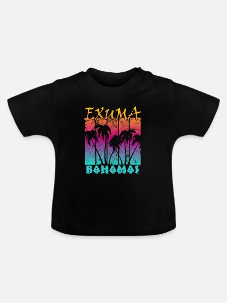Exuma Bahamas - Baby Bio-T-Shirt mit Rundhals - Schwarz
