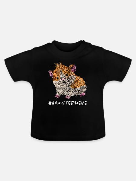 Hamsterliebe Hamster Goldhamster Nager - Baby Bio-T-Shirt mit Rundhals - Schwarz