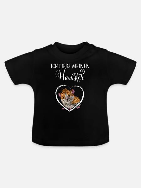 Hamsterliebe Hamster Goldhamster - Baby Bio-T-Shirt mit Rundhals - Schwarz