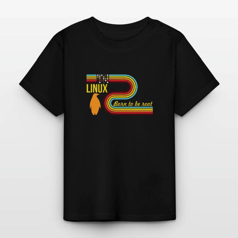 Born To Be Root Linux Nerd Geek Coding Baby Bio-T-Shirt mit Rundhals