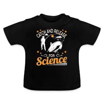 Biologe Fischen - Baby Bio-T-Shirt mit Rundhals - Schwarz - Vorne