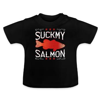 Sockeye Salmon's Pun - Baby Organic T-Shirt with Round Neck - black - Front