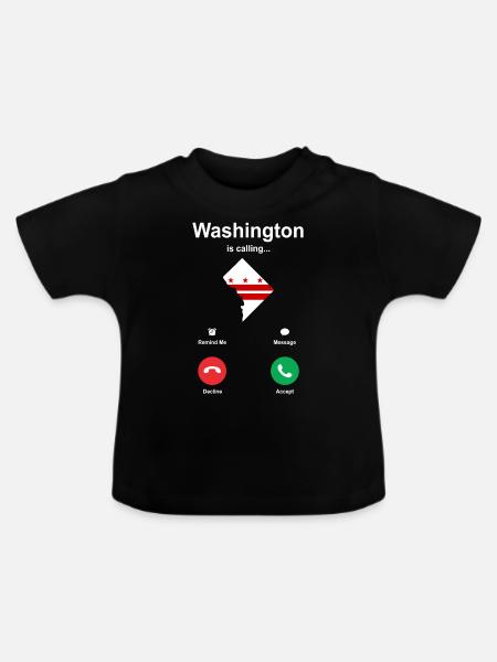 Washington-skyline - Baby Bio-T-Shirt mit Rundhals - Schwarz