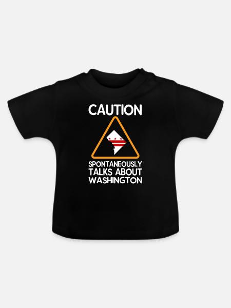 Washington-skyline - Baby Bio-T-Shirt mit Rundhals - Schwarz