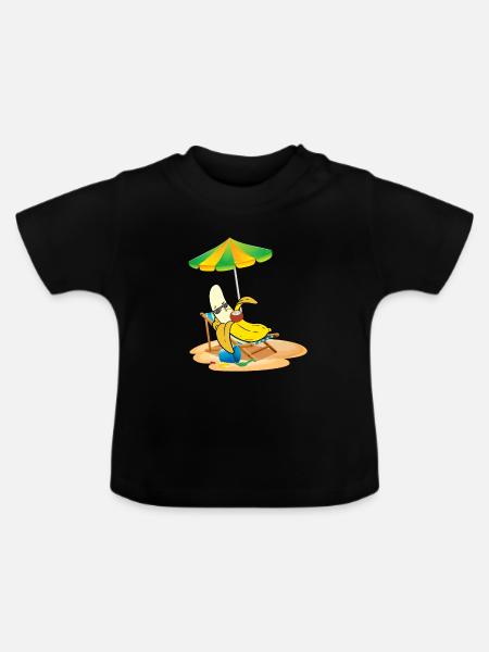 Sie ist hier die Top-Banane - Baby Bio-T-Shirt mit Rundhals - Schwarz