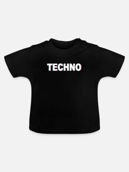 Techno - Baby Bio-T-Shirt mit Rundhals - Schwarz