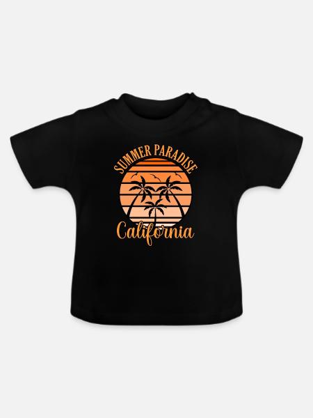 Sommerparadies Kalifornien Geschenk - Baby Bio-T-Shirt mit Rundhals - Schwarz
