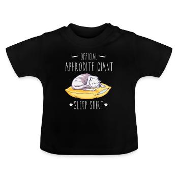 Schlafshirt: Schlafende Aphrodite Giant Katze - Baby Bio-T-Shirt mit Rundhals - Schwarz - Vorne