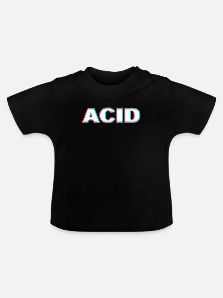 Techno Acid - Baby Bio-T-Shirt mit Rundhals - Schwarz