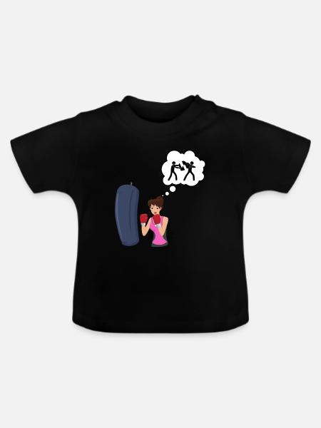 Boxen Liebe - Boxer Geschenkidee - Baby Bio-T-Shirt mit Rundhals - Schwarz