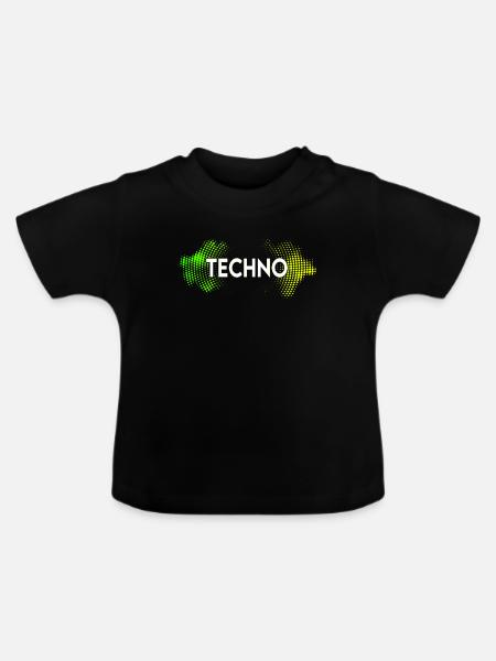 Techno - Baby Bio-T-Shirt mit Rundhals - Schwarz