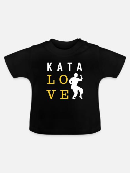 Kata Liebe - Karate Geschenkidee - Baby Bio-T-Shirt mit Rundhals - Schwarz