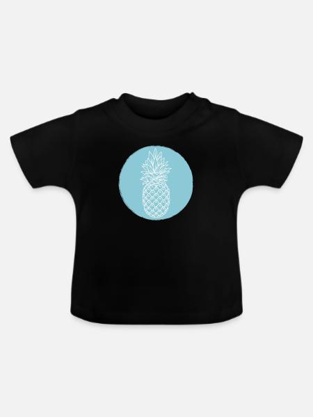 Ananas - Baby Bio-T-Shirt mit Rundhals - Schwarz