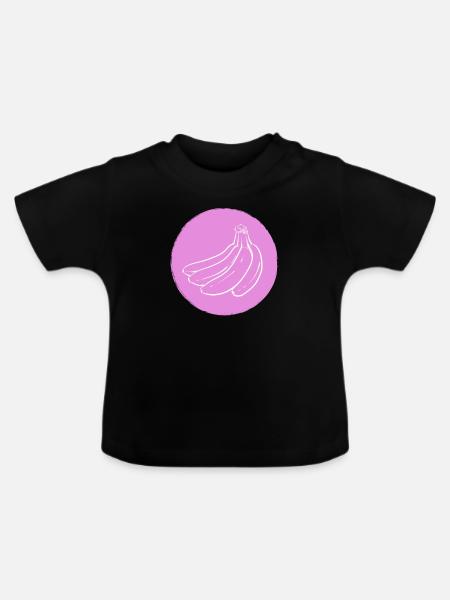 Banane - Baby Bio-T-Shirt mit Rundhals - Schwarz