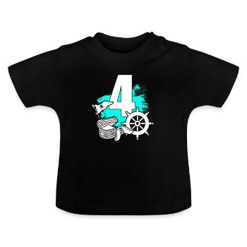 Pirate 4 ans - T-shirt bio col rond Bébé - noir - Devant