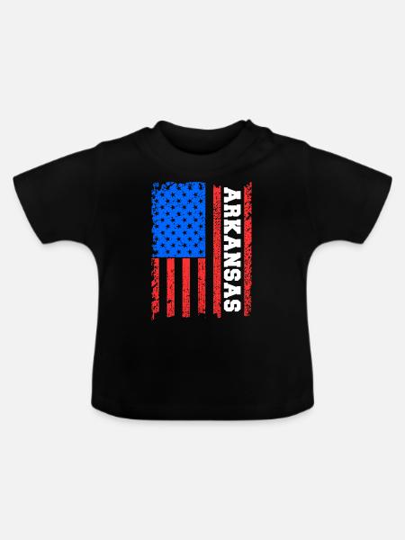 Arkansas Usa flaggen geschenk - Baby Bio-T-Shirt mit Rundhals - Schwarz