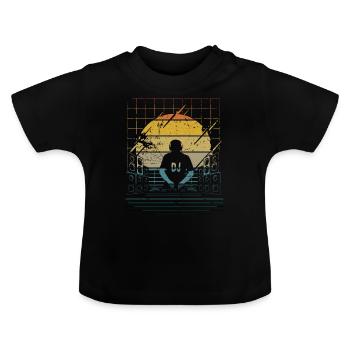 Disc Jockey DJ Rave Synthesizer Gift CD Mixer - Baby Organic T-Shirt with Round Neck - black - Front