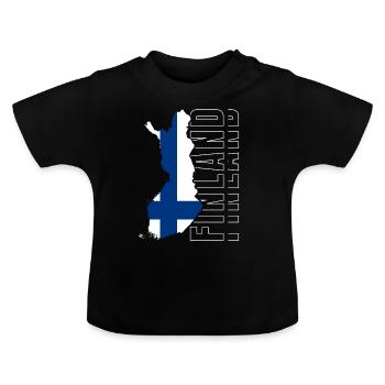Finland - Økologisk T-shirt til baby, rund hals - sort - Foran