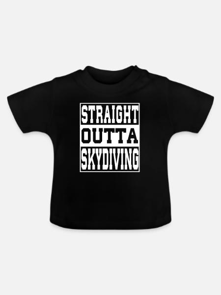 Skydiving Spruch lustig - Baby Bio-T-Shirt mit Rundhals - Schwarz